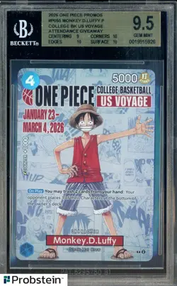 2026 Monkey D Luffy One Piece Promo College Basketball US Voyage BGS 9.5 - Image 1