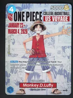 One Piece Promo College Basketball US Voyage #P-055 Monkey D. Luffy - Image 1