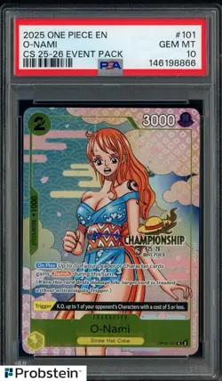 2025 One Piece EN CS 25-26 Event Pack #101 O-Nami PSA 10 GEM MINT - Image 1