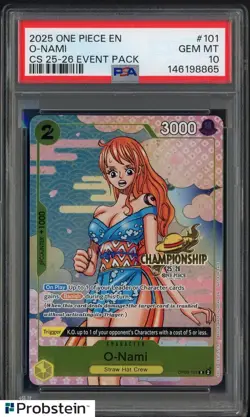 2025 One Piece EN CS 25-26 Event Pack #101 O-Nami PSA 10 GEM MINT - Image 1