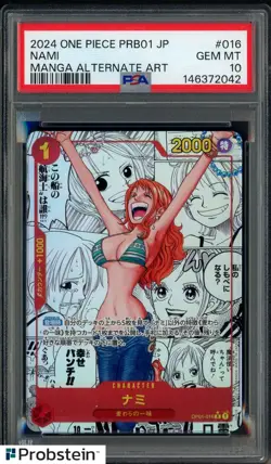 2024 One Piece PRB01 JPN Manga Alternate Art #016 Nami PSA 10 MINT - Image 1