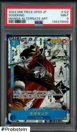 One Piece CCG Sogeking Pillars Japanese Manga Alternate Art OP03-122 PSA 9 MINT - Image 1