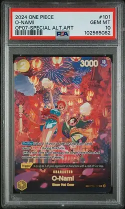 2024 ONE PIECE OP07-500 YEARS IN THE FUTURE PSA 10 O-Nami OP06-101 Alternate Art - Image 1