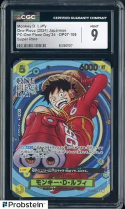 2024 One Piece Japanese PC One Piece Day Super Rare #109 Monkey D. Luffy CGC 9 - Image 1