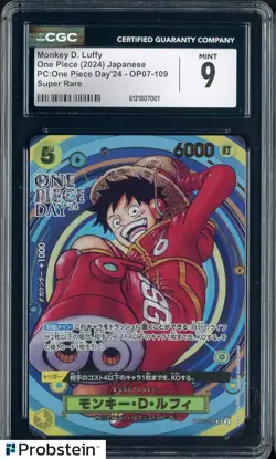2024 One Piece Japanese PC One Piece Day Super Rare #109 Monkey D. Luffy CGC 9 - Image 1