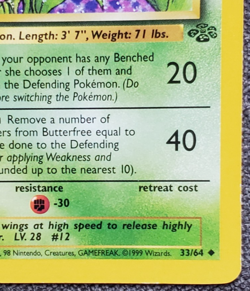 1st Edition Butterfree - Jungle - #33/64 - Vintage Pokemon Card 1999 WOTC - Image 4