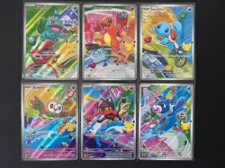 First Partner Illustration Collection 6 cards inc Squirtle,Charmander,Bulbasaur - Image 1