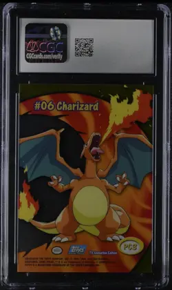 Pokemon Charizard Topps Series 2, TV Animation Clear Card #PC3, CGC 10 (Low Pop) - Image 3