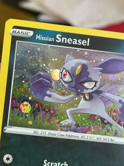 POKEMON HISUIAN SNEASEL 092/189 ASTRAL RADIANCE COSMOS HOLO WITH SWIRL NM CARD - Image 3