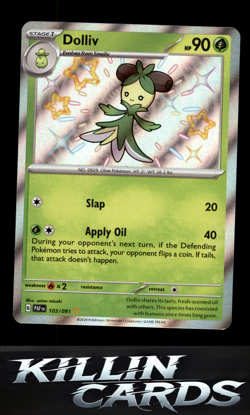 Dolliv 103/091 Pokemon Shiny Rare SV: Paldean Fates Card NM - Image 1