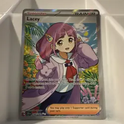 Pokemon Lacey 166/142 SV07: Stellar Crown Ultra Rare Full Art Holo Trainer Card - Image 1