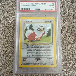 Pokemon TCG Delibird Holo Rare Card 5/64 Neo Revelation PSA 9 Mint - Image 1