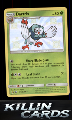 Dartrix SV3/SV94 Pokemon Shiny Holo Rare Hidden Fates: Shiny Vault Card NM - Image 1