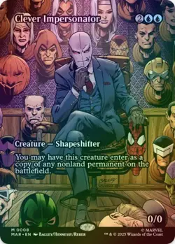 1 x Clever Impersonator - Borderless - Foil - MAR - LP - MTG - Image 1
