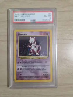 1999 Pokemon Base Set Unlimited Mewtwo Holo #10 PSA 8 NM-MT - Image 1