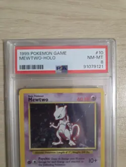 1999 Pokemon Base Set Unlimited Mewtwo Holo #10 PSA 8 NM-MT - Image 2