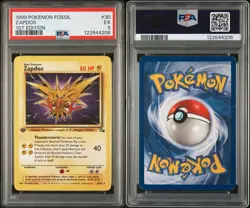 1999 Pokemon Fossil 1st Edition Zapdos Non-Holo #30 PSA 5 EX - Image 4