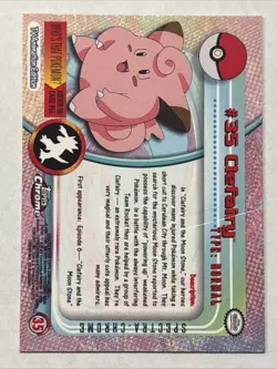 Topps Chrome 2000 Clefairy Pokemon Card #35 Holo SPECTRA - Image 2