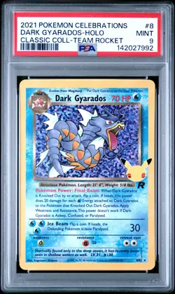 7992 Dark Gyarados 2021 Pokemon Sword & Shield Celebrations #8/82 Classic PSA 9 - Image 1