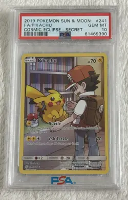 Pokemon Pikachu Cosmic Eclipse Secret Rare #241 PSA 10 Gem Mint - Image 1