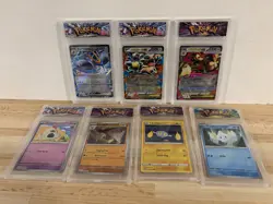 Lot of Seven (7) Pokemon TCG Near Mint Ungraded Slabs w/ Mega Kangaskhan & More - Image 1