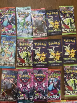 25 Pokemon TCG Cards Booster Pack Lot SEALED Korean Japanese English Packs - Image 2