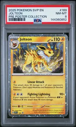 2025 POKEMON SVP PROMO PRISMATIC EVOLUTIONS POSTER COLLECTION #169 JOLTEON PSA 8 - Image 1