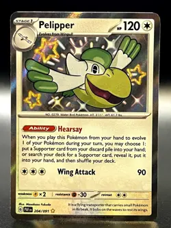 Pelipper 204/091 Shiny Rare SV: Paldean Fates Pokemon TCG - NM - Image 1