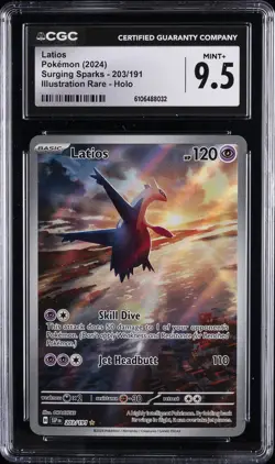 2024 POKEMON SURGING SPARKS ILLUSTRATION RARE, HOLO #203 LATIOS CGC 9.5 - Image 1