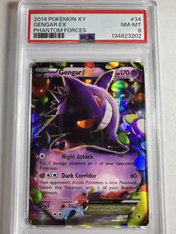 2014 XY Phantom Forces GENGAR EX #34 🔥🔥🔥 New Slab NM-MT PSA 8 - Image 1