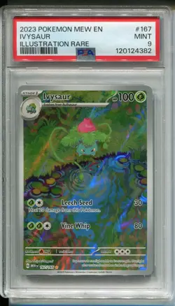 2023 POKEMON MEW EN-151 ILLUSTRATION RARE #167 IVYSAUR PSA 9 - Image 1