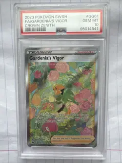 2023 POKEMON SWORD & SHIELD CROWN ZENITH #GG61 FULL ART/GARDENIA'S VIGOR PSA 10 - Image 1