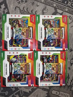 3x Pokemon First Partner Illustration Collection Series 1 SEALED IN HAND - Image 1