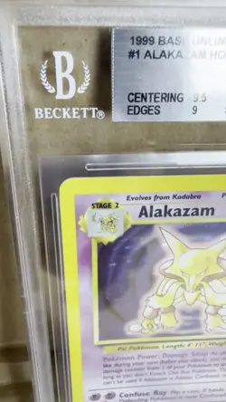 1999 Pokemon Base Set Unlimited Alakazam #1 BGS 9 - Image 2