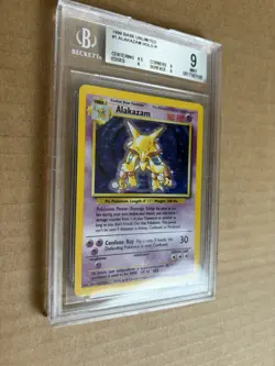 1999 Pokemon Base Set Unlimited Alakazam #1 BGS 9 - Image 3