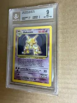 1999 Pokemon Base Set Unlimited Alakazam #1 BGS 9 - Image 4