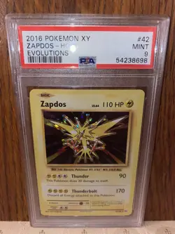 2016 Pokemon XY Evolutions Zapdos Holo 42/108 PSA 9 - Image 3