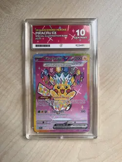 2026 Pokemon TCG Pikachu ex 277/217 SIR Ascended Heroes Ace Gem Mint 10 - Image 1