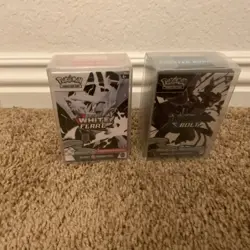 Pokemon Scarlet & Violet White Flare & Black Bolt Booster Bundle Pair With Cases - Image 1