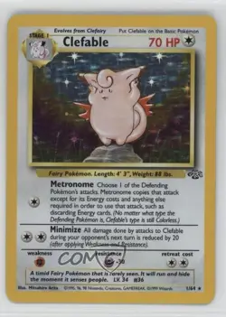 Clefable Holo Pokemon Jungle #1 1999 - Image 1