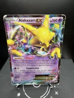 Pokemon TCG XY Fates Collide Alakazam EX 25/124 Ultra Rare Holo HP - Image 1