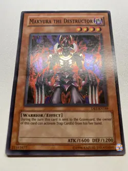 Yugioh Makyura The Destroyer Super Rare DB1-EN169 HP DAMAGED - Image 1