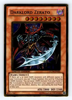 Yugioh Darklord Zerato GLD4-EN022 Gold Rare - LP-NM 💎 - Image 1