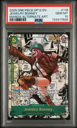 2025 ONE PIECE OP12-LEGACY OF THE MASTER #118 JEWELRY BONNEY PSA 10 - Image 1