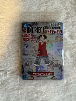 Bandai Namco One Piece CCG Monkey.D.Luffy US Voyage Promo Card P-055 - Image 1