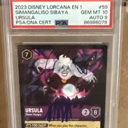 PSA 10 AUTO 9 - 2023 DISNEY LORCANA THE FIRST CHAPTER 59 URSULA - SIMANGALISO - Image 3