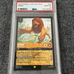 2024 DISNEY LORCANA EN 6-AZURITE SEA #20 SIMBA - PRIDE PROTECTOR PSA 10 - Image 1