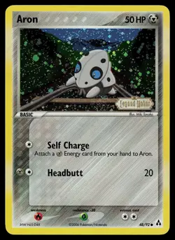 Pokemon Card - Aron Legend Maker 48/92 Reverse Holo Common Stamped - Image 1