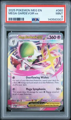 2025 Pokemon MEG EN-Mega Evolution #060 Mega Gardevoir EX PSA 9 Mint Rare Card - Image 1