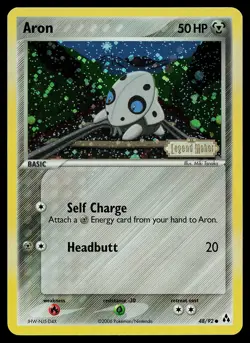 Pokemon Card - Aron Legend Maker 48/92 Reverse Holo Common Stamped - Image 1